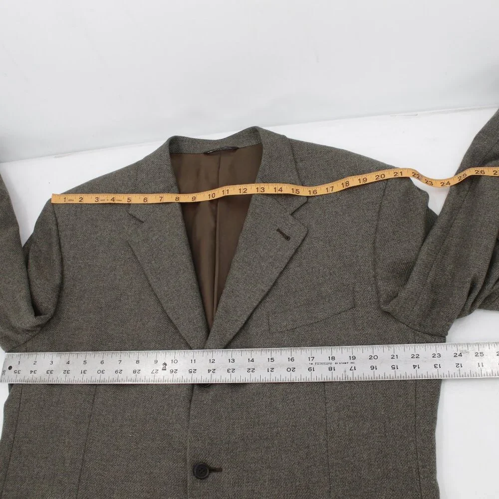 Canali Loro piana Sport Coat Mens 46R Cashmere Elbow Patches Three Button notch